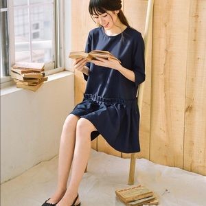 Navy Blue Mini Scooter Dress